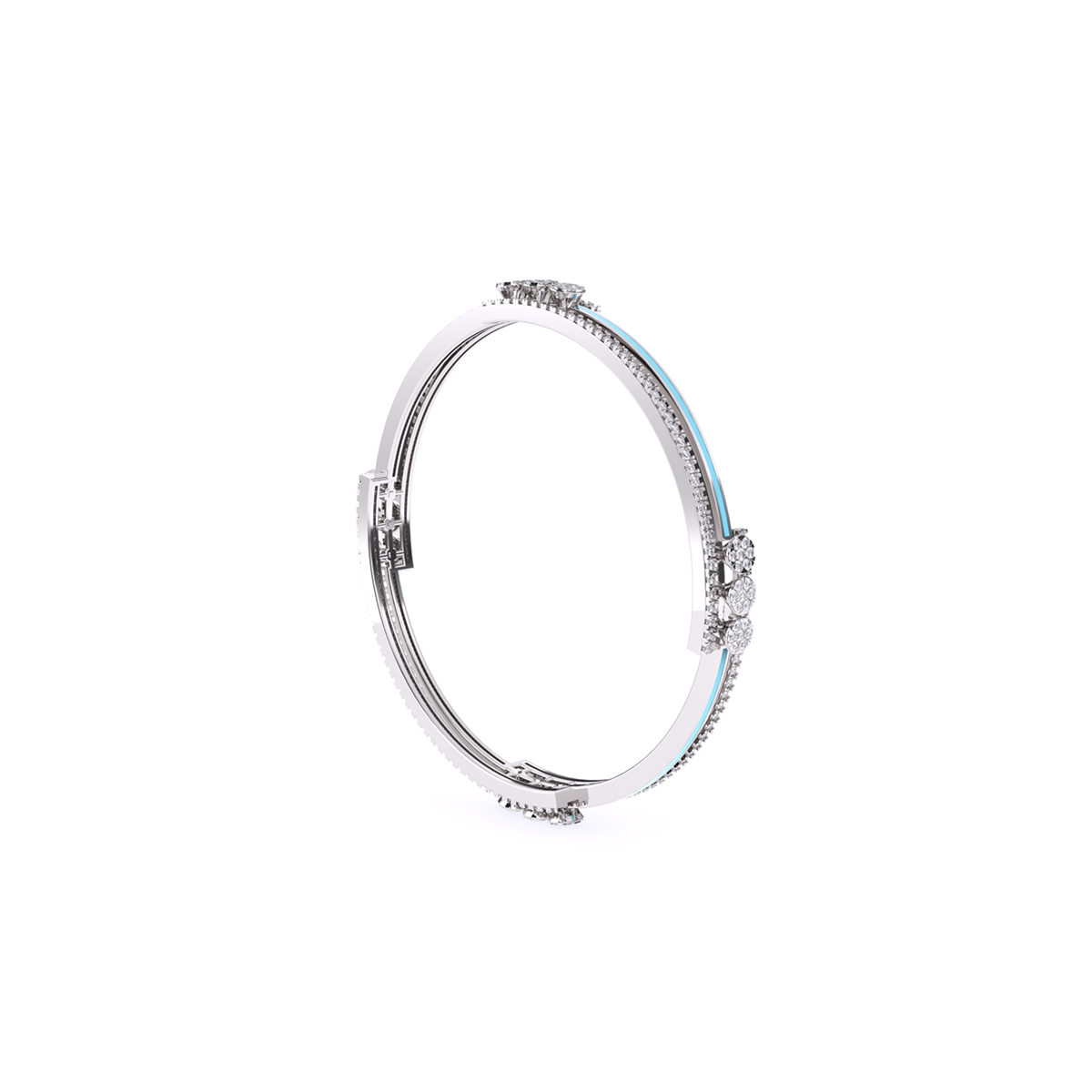 Amazing Round Diamond Bangle Bracelet